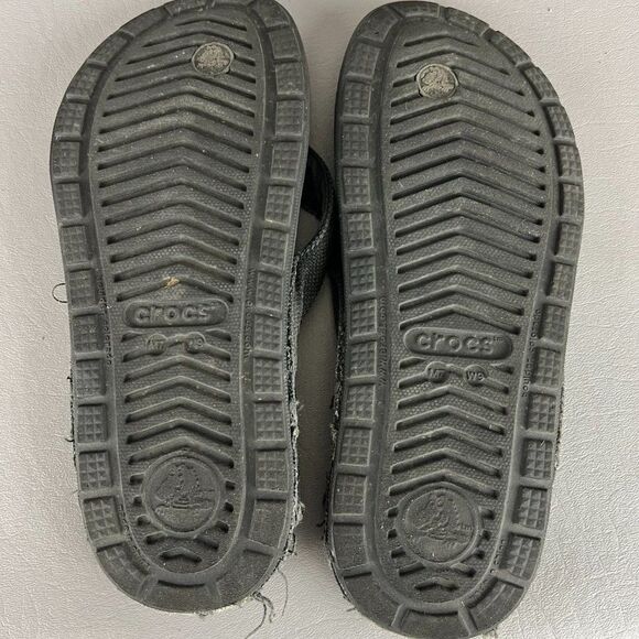 Crocs Sandals Womens 9 Thong Slip On Flip Flops Green Fabric Men - Picture 9 of 10